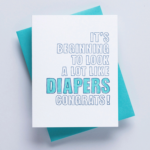 It's Beginning To Look A Lot Like Diapers Card - Richie Designs