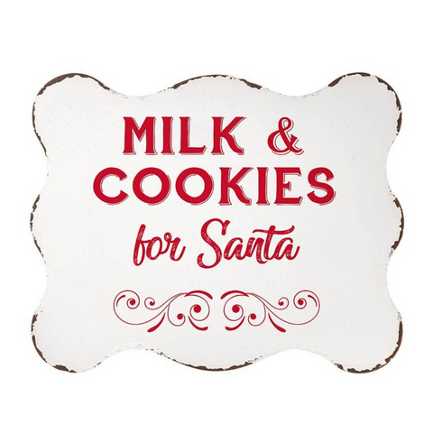 Milk & Cookies For Santa Sign