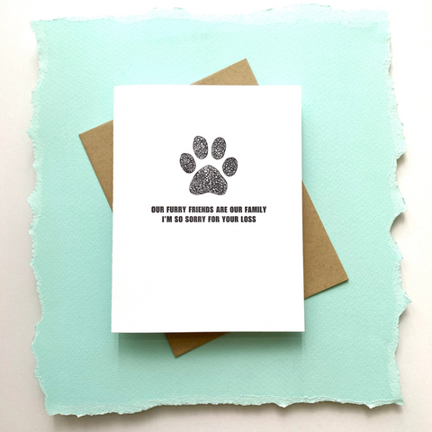 Furry Friends Are Family Letterpress Greeting Card - Richie Designs