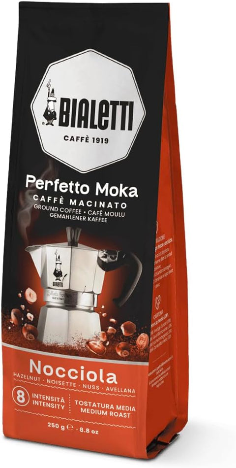Bialetti Perfetto Moka Hazelnut Ground Coffee, 8.8 oz.