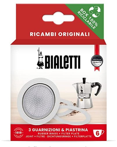 Bialetti Moka Pot Replacement Gaskets & Filter
