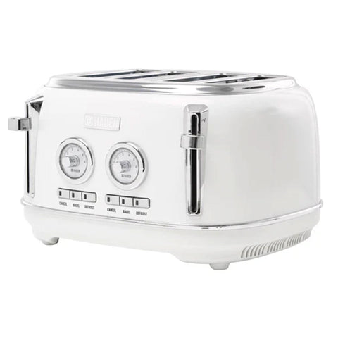 Haden Dorset 4 Slice Wide Slot Stainless Steel Toaster, Ivory & Chrome