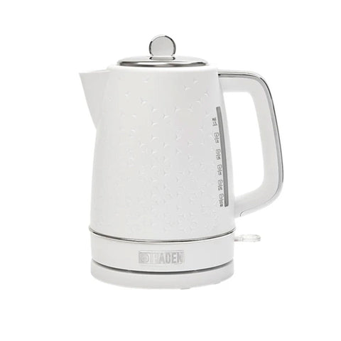 Haden Starbeck 1.7 Liter Stainless Steel Electric Water Kettle, White & Chrome