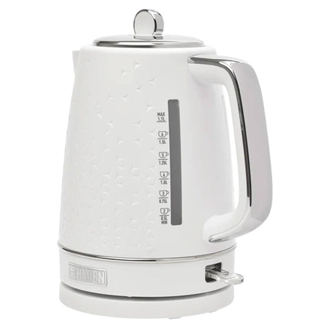 Haden Starbeck 1.7 Liter Stainless Steel Electric Water Kettle, White & Chrome