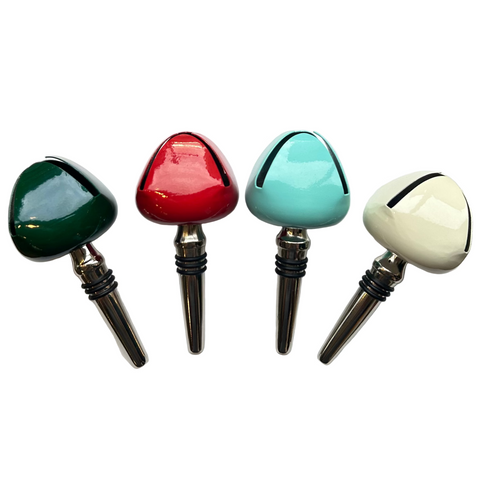Jingle Bell Bottle Stopper, Red