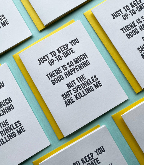 Shit Sprinkles Letterpress Greeting Card - Richie Designs