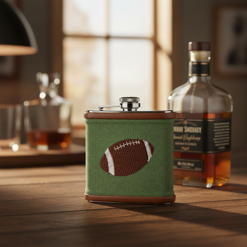 Embroidered Football Icon Flask