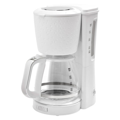 Haden Starbeck Sleek 10 Cup Drip Coffee Maker w/ Glass Carafe, 1.5L Tank, White