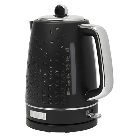 Haden Starbeck 1.7 Liter Stainless Steel Electric Water Kettle, Black & Chrome