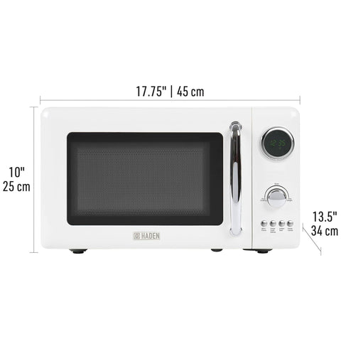 Haden 700 Watt 0.7 Cubic Foot Microwave Oven with Digital Controls, Ivory/Chrome