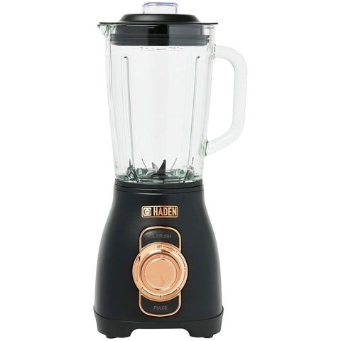 Haden Stainless 1.75 Liter Glass Jug 700W Motor Power Blender, Black/Copper