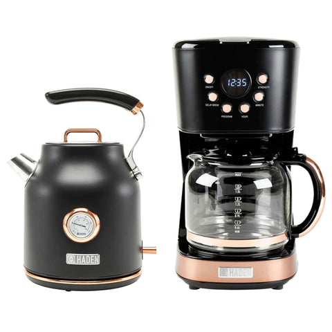 Haden 1.7L Electric Tea Kettle and 12 Cup Coffee Maker Kitchen Appliance Set