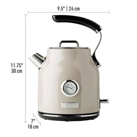 Haden 12 Cup Coffee Maker & Dorset 1.7L Electric Water Kettle, Putty & Chrome