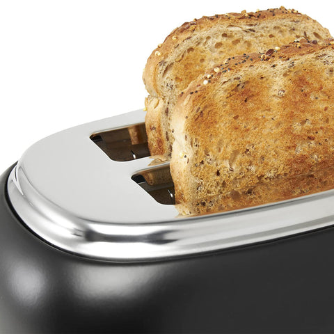 Haden Heritage 2 Slice Wide Slot Toaster & Electric Water Kettle, Black & Chrome