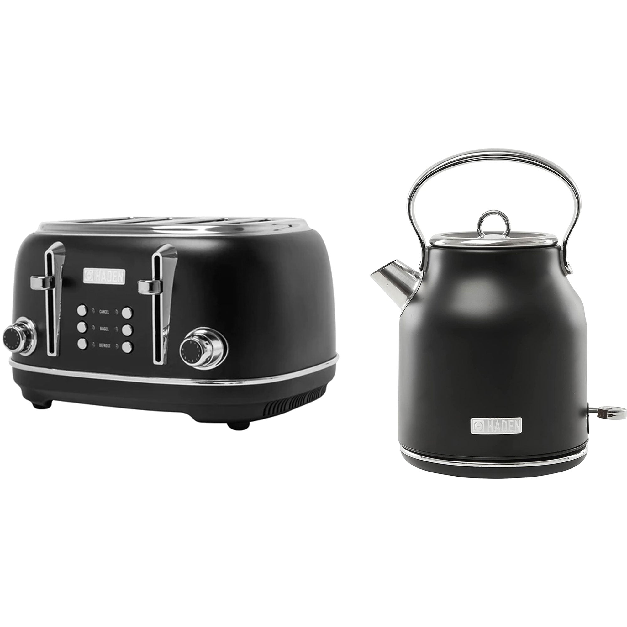 Haden Heritage 4 Slice Wide Slot Toaster Electric Water Kettle Blac Belleville Market