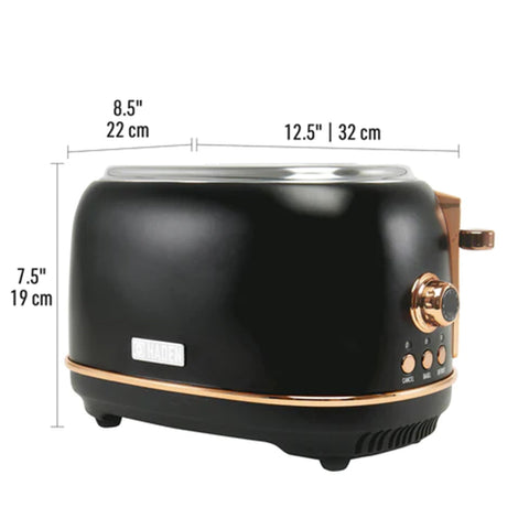 Haden Heritage 2 Slice Wide Slot Toaster & 12 Cup Coffee Maker, Black & Copper