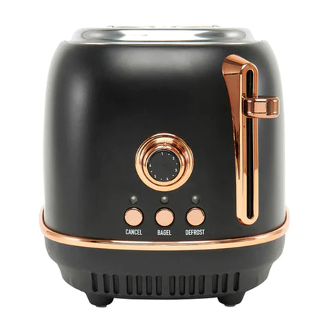 Haden Heritage 2 Slice Wide Slot Toaster & 12 Cup Coffee Maker, Black & Copper