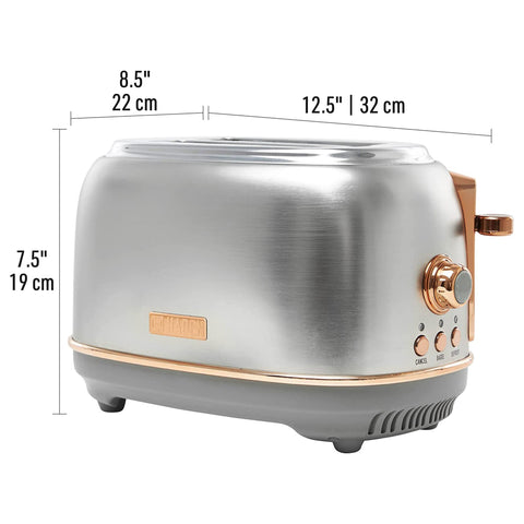 Haden Heritage 12 Cup Coffee Maker & 2 Slice Wide Slot Toaster Set, Steel/Copper