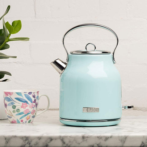 Haden 12 Cup Coffee Maker & Heritage 1.7L Electric Kettle, Turquoise & Chrome