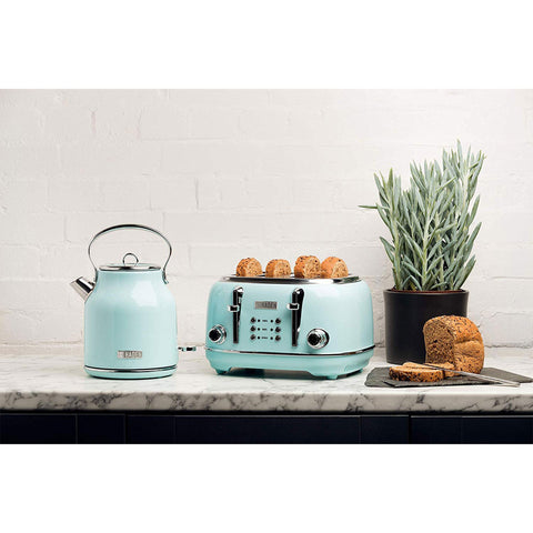 Haden 12 Cup Coffee Maker & Heritage 1.7L Electric Kettle, Turquoise & Chrome