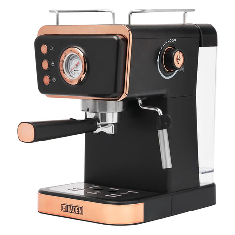 Haden Barista Brew Espresso Coffee Machine 20-Bar Espresso Maker, Black & Copper