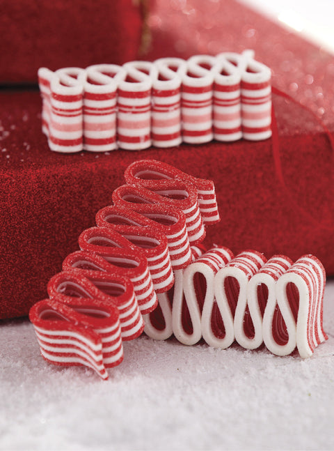 Ribbon Candy Ornament, White & Red