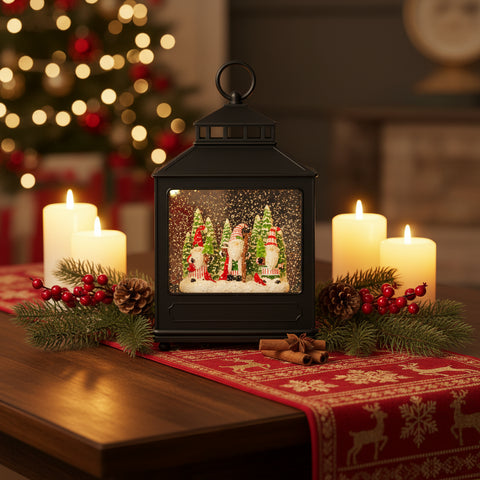 Gnomes in Forest Lighted Water Lantern