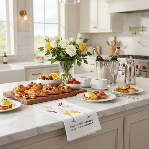 Brunch Without Champagne Is Just A Sad Breakfast Tea Towel