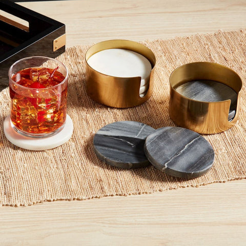 Noir Marble Coaster Set