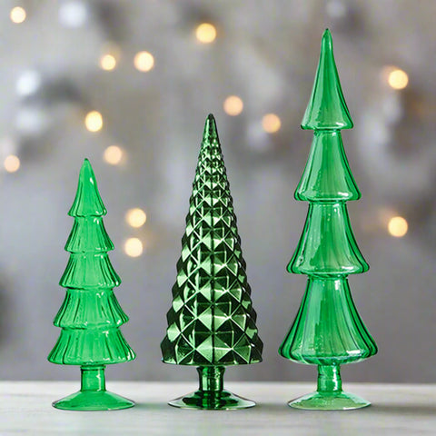 Green Glass Tree 12"