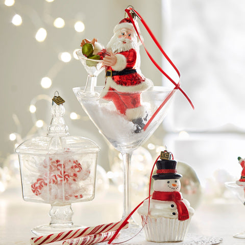 "Just One Drink" Santa Martini Ornament