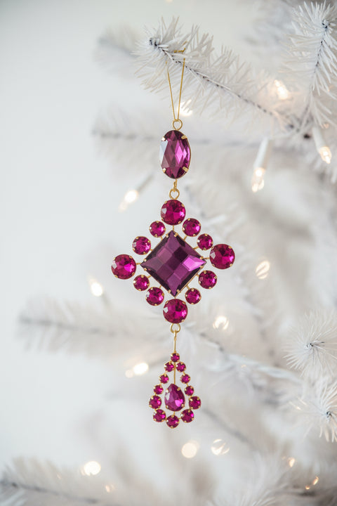 Jewel Box Pink Gemstone Drop Ornament