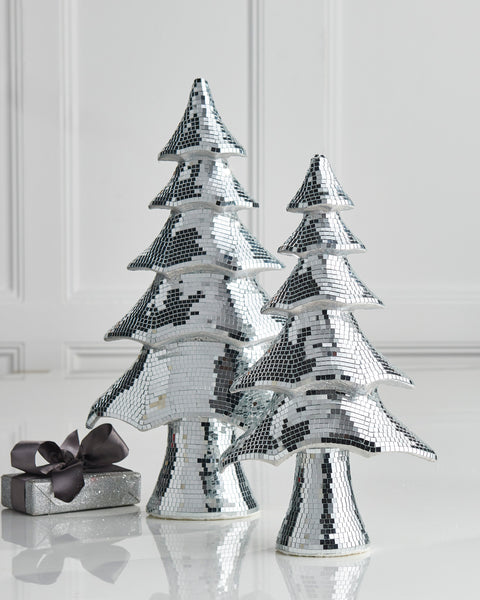 Silver Layered Disco Ball Tree, 16.25"