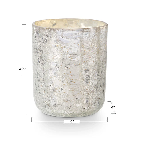 Balsam & Cedar Crackle Glass Candle in Gift Box