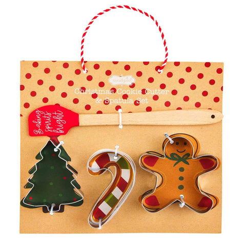 Christmas Cookie Cutter + Spatula Set - Red