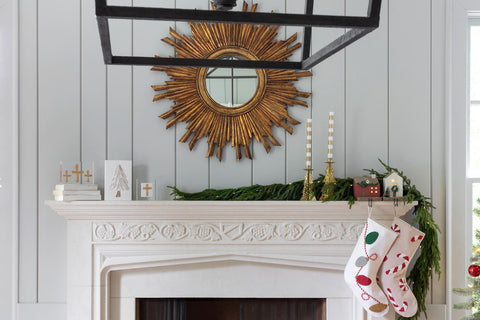 Candy Canes + Peppermint Swirls Beaded Stocking