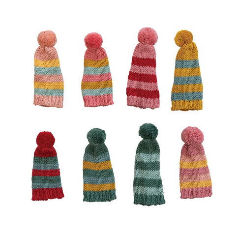 Cotton Knit Hat Bottle Topper, A