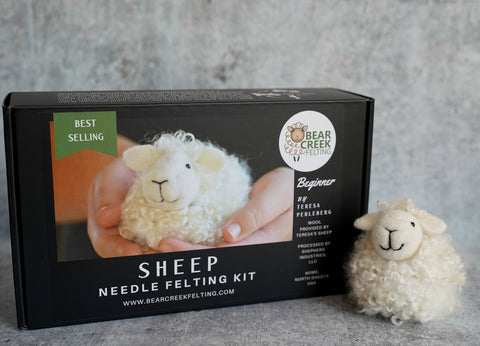 White Sheep Needle Felting Kit