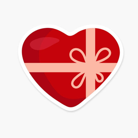 Heart-Shaped Gift Box Sticker