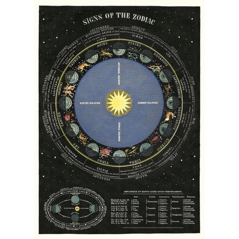 Zodiac Chart - Cavallini Poster Wrap