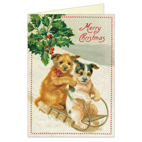 Cavallini "Christmas Dogs" Greeting Card