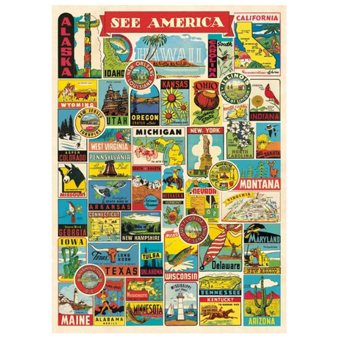 See America - Cavallini Poster Wrap