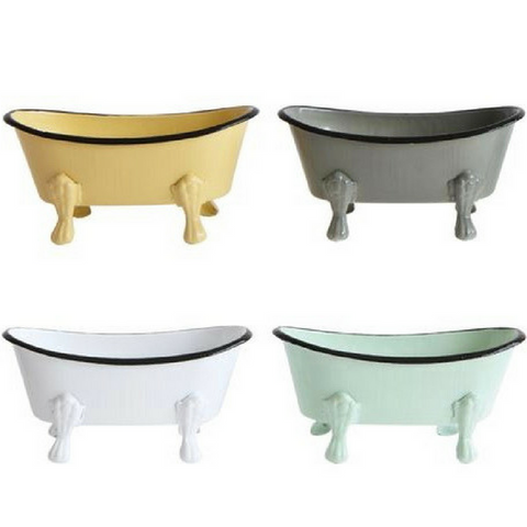 Metal Bathtub Soap Dish, Aqua