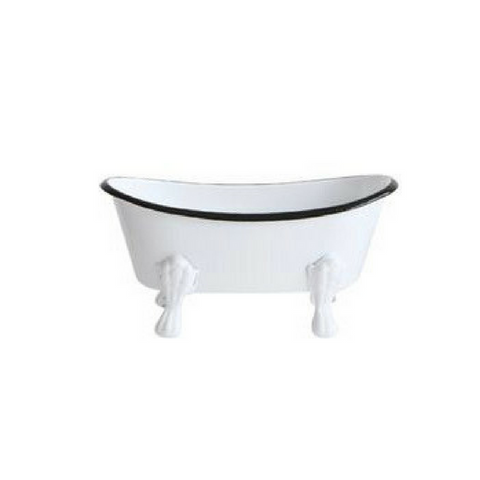 Metal Bathtub Soap Dish, White