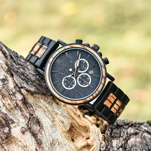 Explorer S, Black Steel, Men's Watch - AvantWood