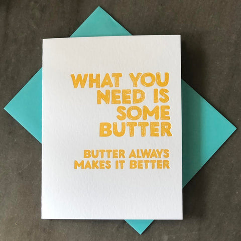 Butter Makes It Better Letterpress Card - Richie Designs