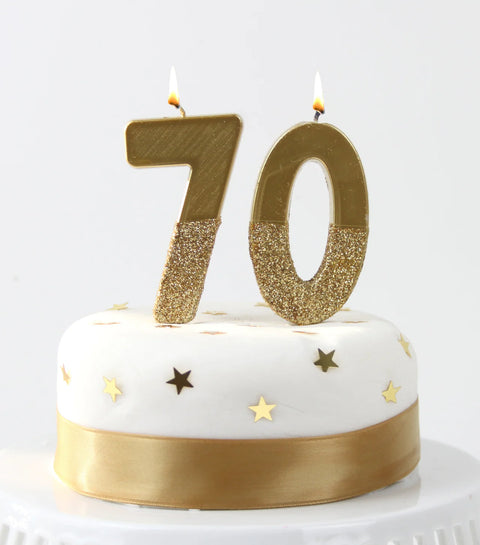 Gold Glitter Birthday Number Candle - 7
