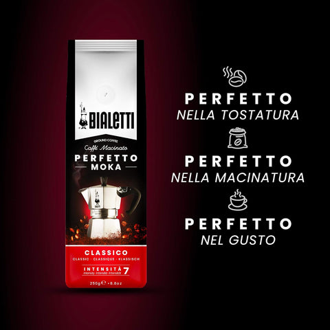 Bialetti Perfetto Moka Classico Ground Coffee, 8.8 oz.