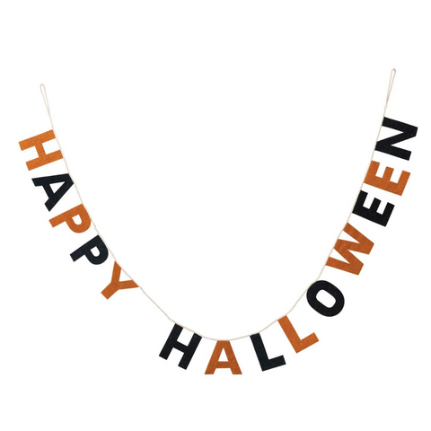 Handmade Wool Felt "Happy Halloween" Banner