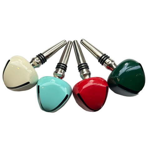 Jingle Bell Bottle Stopper, Red